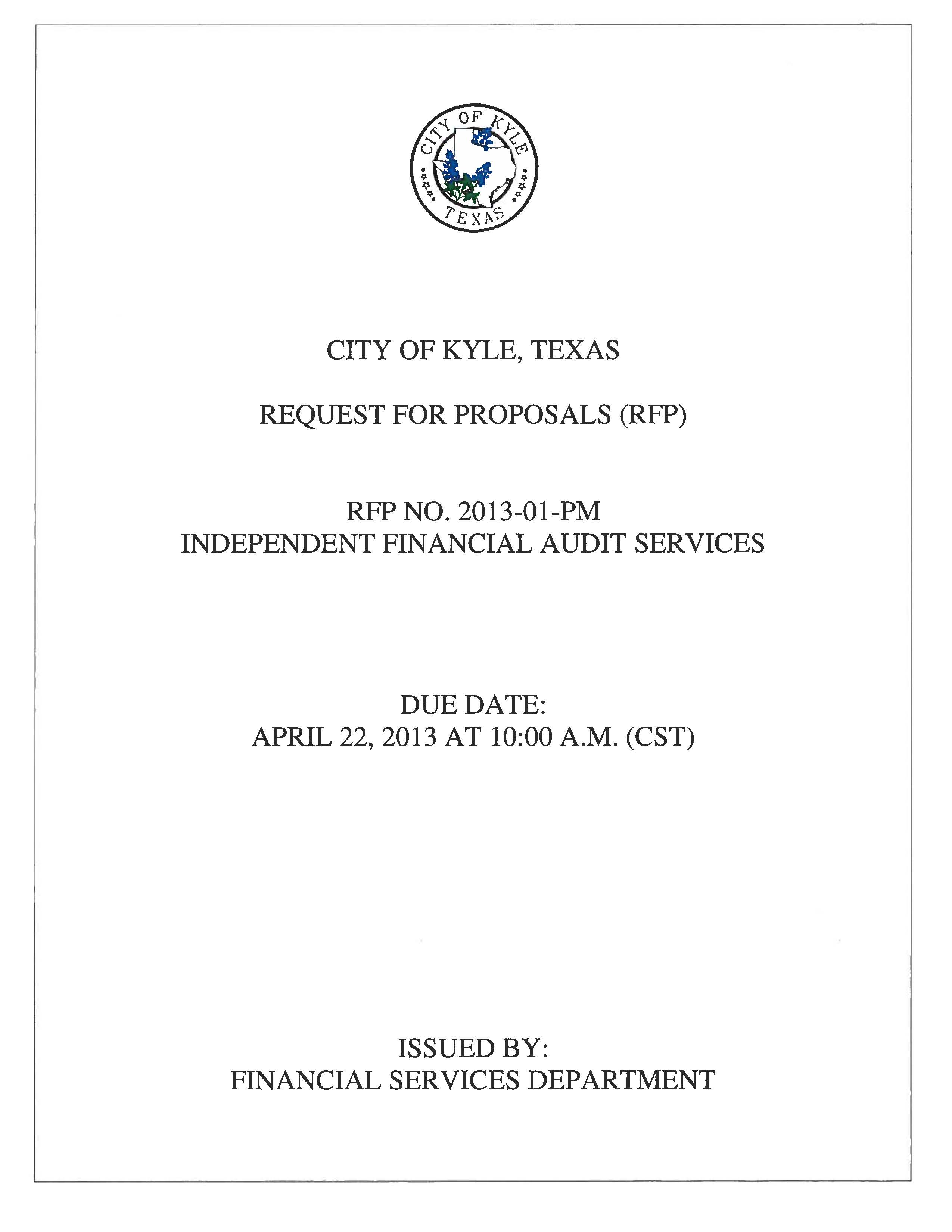 Request for Proposals (RFP) Independent Financial Audit Services