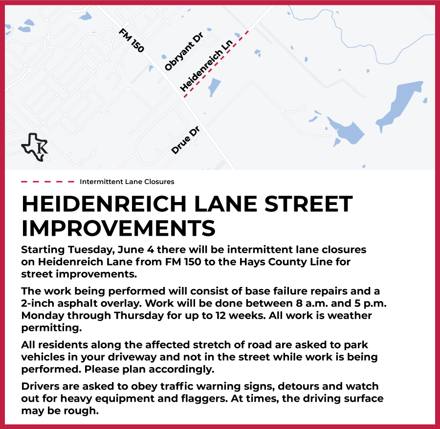 Heidenreich lane closure