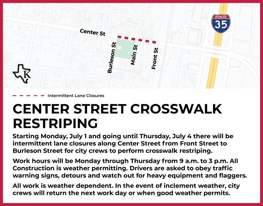 Center Street Crosswalk Restriping