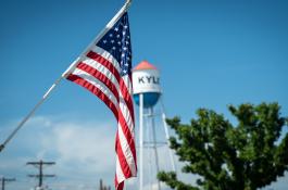 Photo of City of Kyle's Water Tower with American Flag