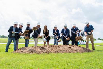 Kyle City Council and City Staff break ground on Heroes Memorial Park on Memorial Day 2021. Photo by the City of Kyle