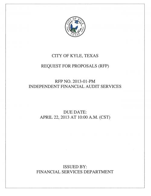 Request for Proposals (RFP) Independent Financial Audit Services